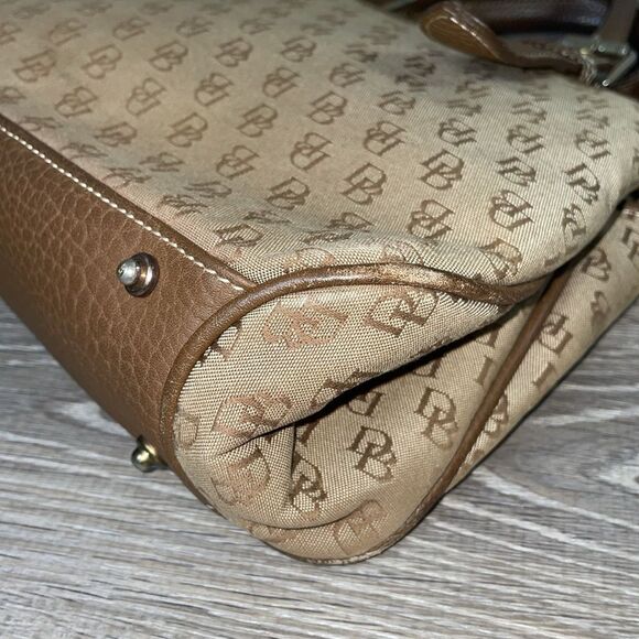 Dooney & Bourke Signature Monogram Canvas Small Buckle Satchel 8.5”x 4”x 12.5” - Picture 15 of 16